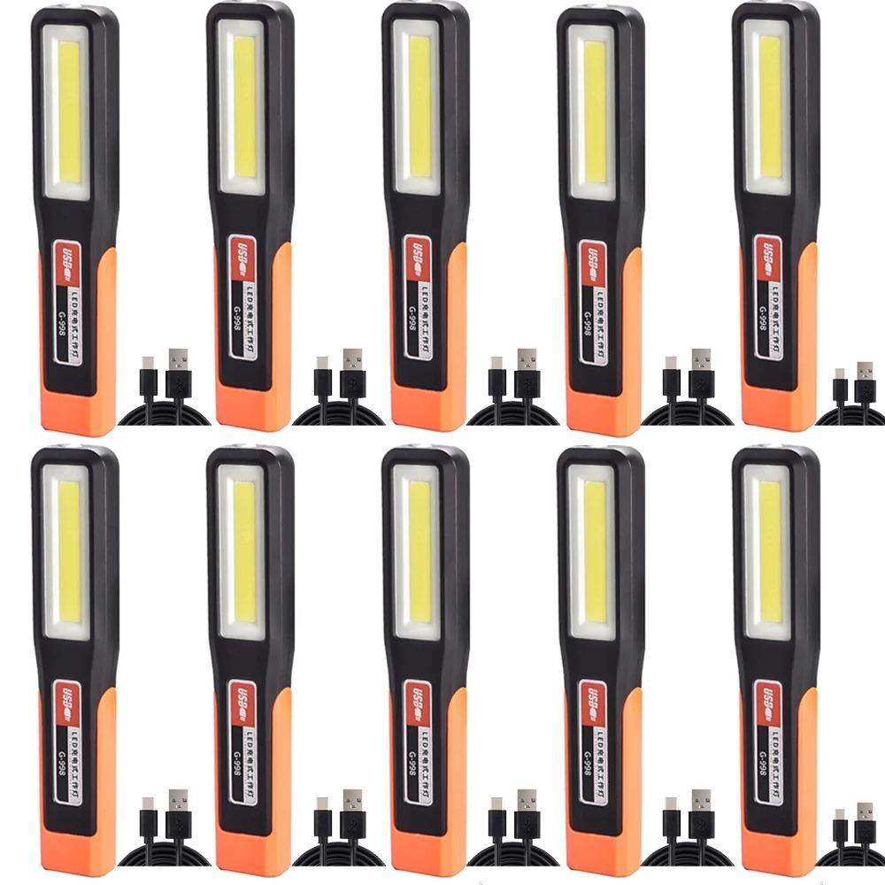 Powerful COB LED Work Light Car Garage Mechanic Lamp USB Rechargeable Flashlight Magnetic Torch Emergency Light Warning Light