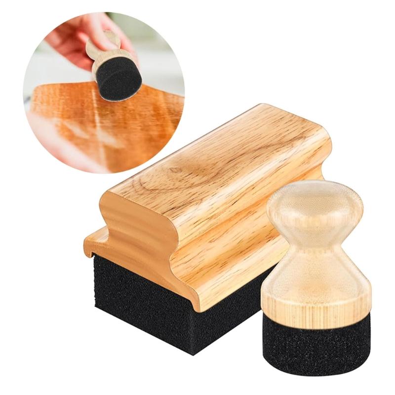 2Pcs Bamboos And Wood Cutting Board Oil Wax Applicator Brush Tool Nonslip Grip For Surfaces Repair Prolonging Lifespans