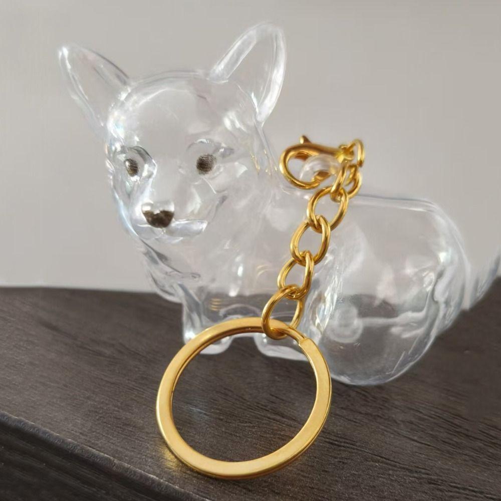 Dog Shape Dog Hair Storage Box Transparent Puppy Pendants Pet Hair Keychain  Jewelry Gift