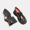 Small leather shoes women's 2025 spring and autumn new versatile single shoes British style platform shoes lace-up shallow mouth big head shoes wome