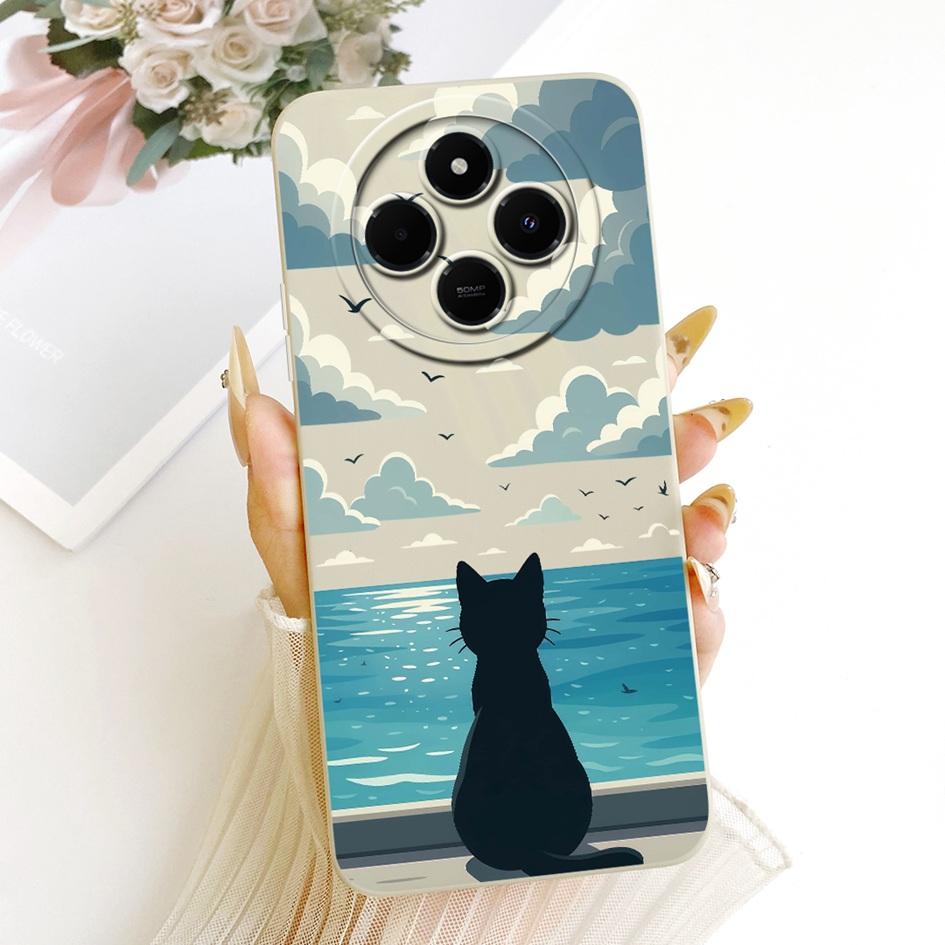 For Xiaomi Redmi 14C Case Redmi14C New Cute Cat Silicone Soft Cover For Poco C75 PocoC75 Redmi A4 A3 Pro Protective Phone Shells