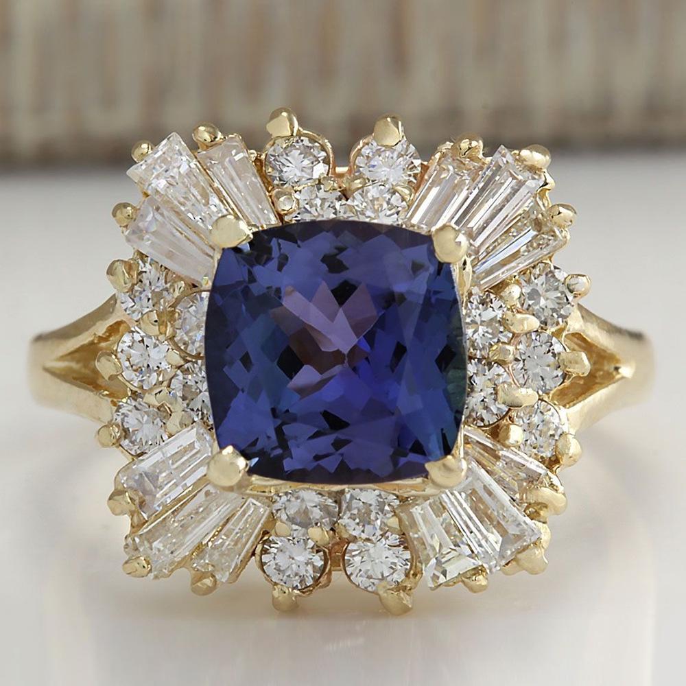 Cao Shi Hot-Selling Dark Blue Zircon Alloy Ring for Women