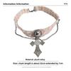 Plush Choker Cross Necklace Female Niche Design Y2k Hot Girl Sweet Cool Necklace