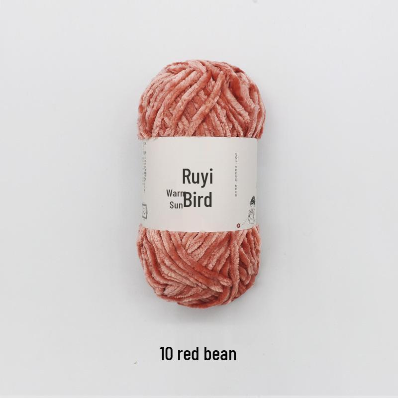 Ruyi Bird Chenille Yarn: Warm Sun Gold Velvet Ice Yarn for DIY Crochet Dolls & Blankets