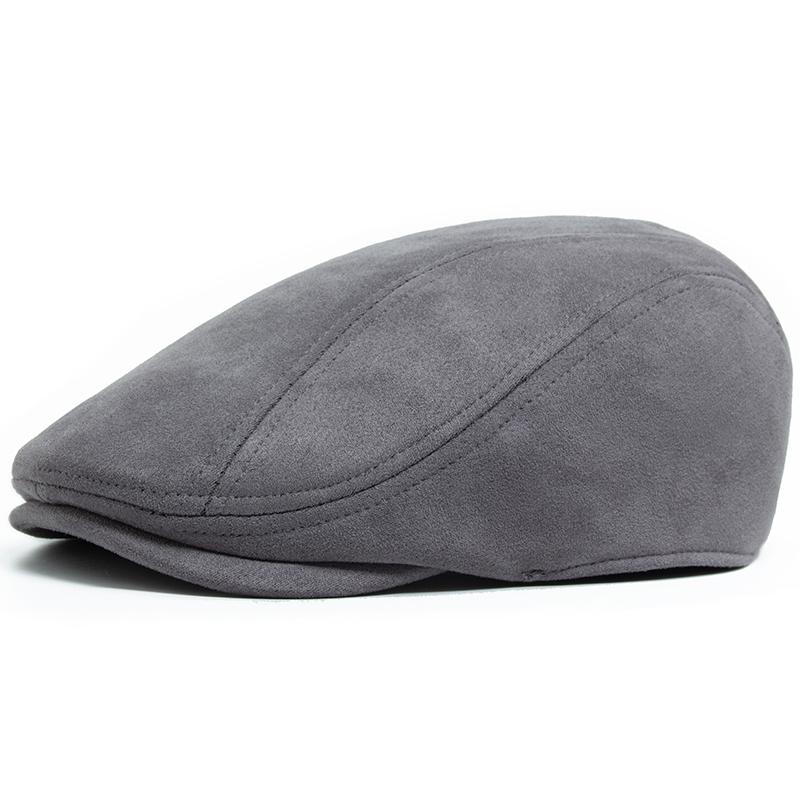 New Suede Autumn Winter Beret Fashion Vintage Men Women Newsboy Hat Casual Flat Visor Cap Berets For 54-58cm Head Circum Ference