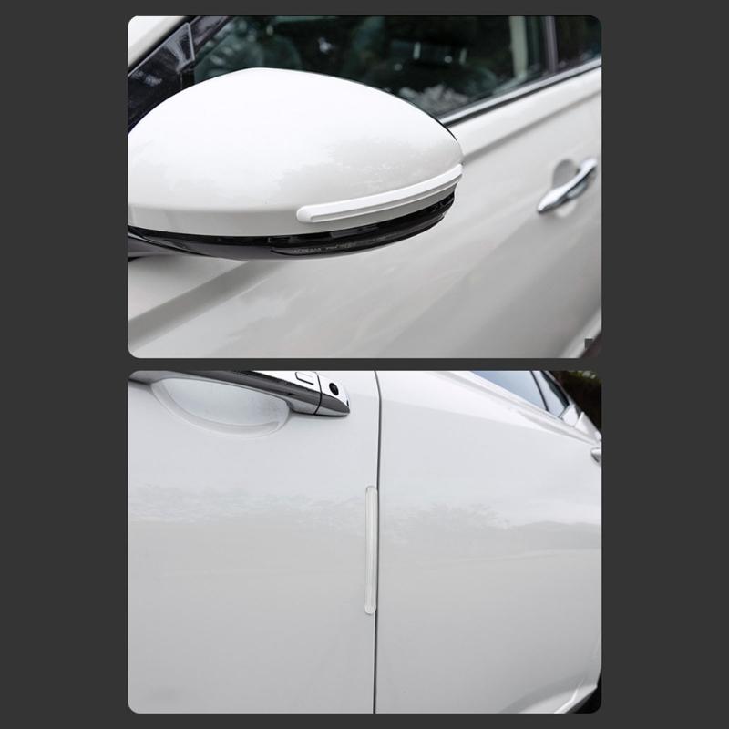 4Pcs Carbon Fiber Door Edge Guard Paint Scratch Bumpers Protectors Anti Collision Door GuardProtective Pad Stickers