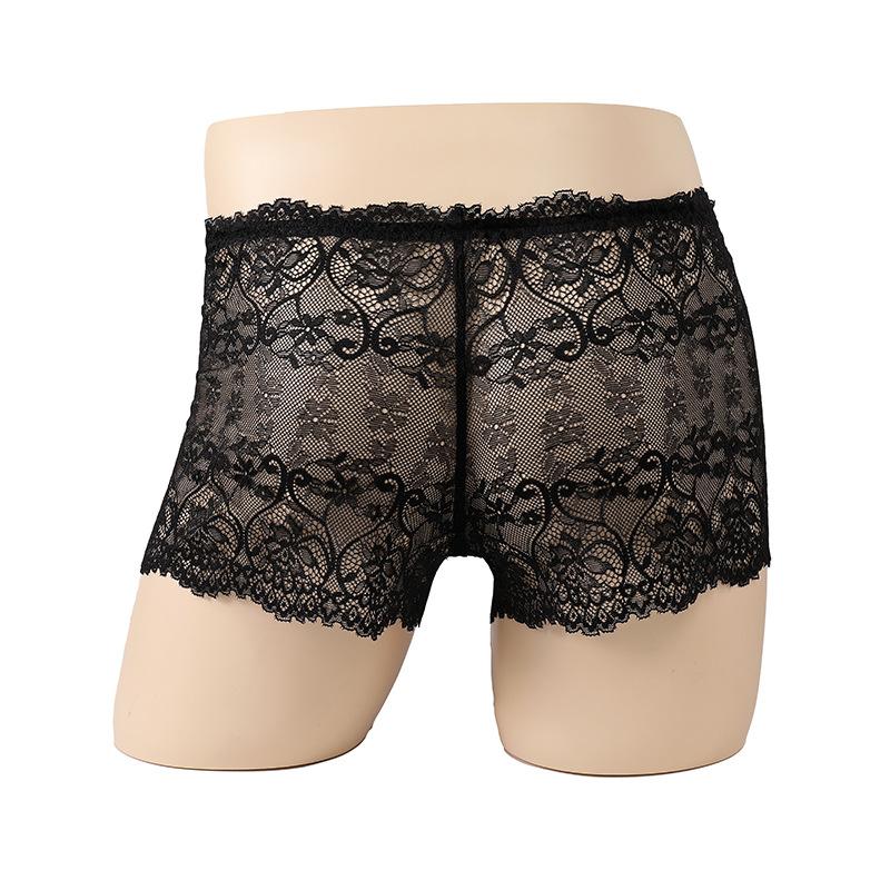 Herren Stretch-Slips, hohle Spitze Vier-Ecken Sex-Unterwäsche, Herren Sex-Unterwäsche