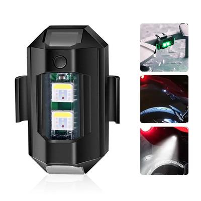Motorcycle Warning Light 7 Colors Mini Drone Strobe Light Universal Anti-Collision Signal Tail Lamp for Bike Car Flashing Lamp