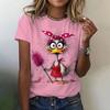 T-shirt Divertente da Donna Estiva Casual Girocollo Manica Corta Moda Streetwear Abbigliamento Oversize da Donna T-shirt Cartone Animato