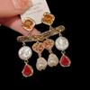 Pendientes de Carrillón de Viento de Perla y Cristal de Aguja Plateada Vintage