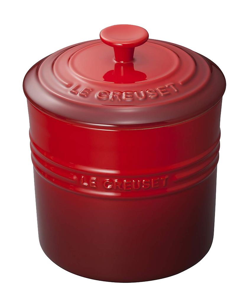 Le Creuset Pet Food Container (with Scoop) for Dogs and Cats, Cherry Red [Official Product in Japan]