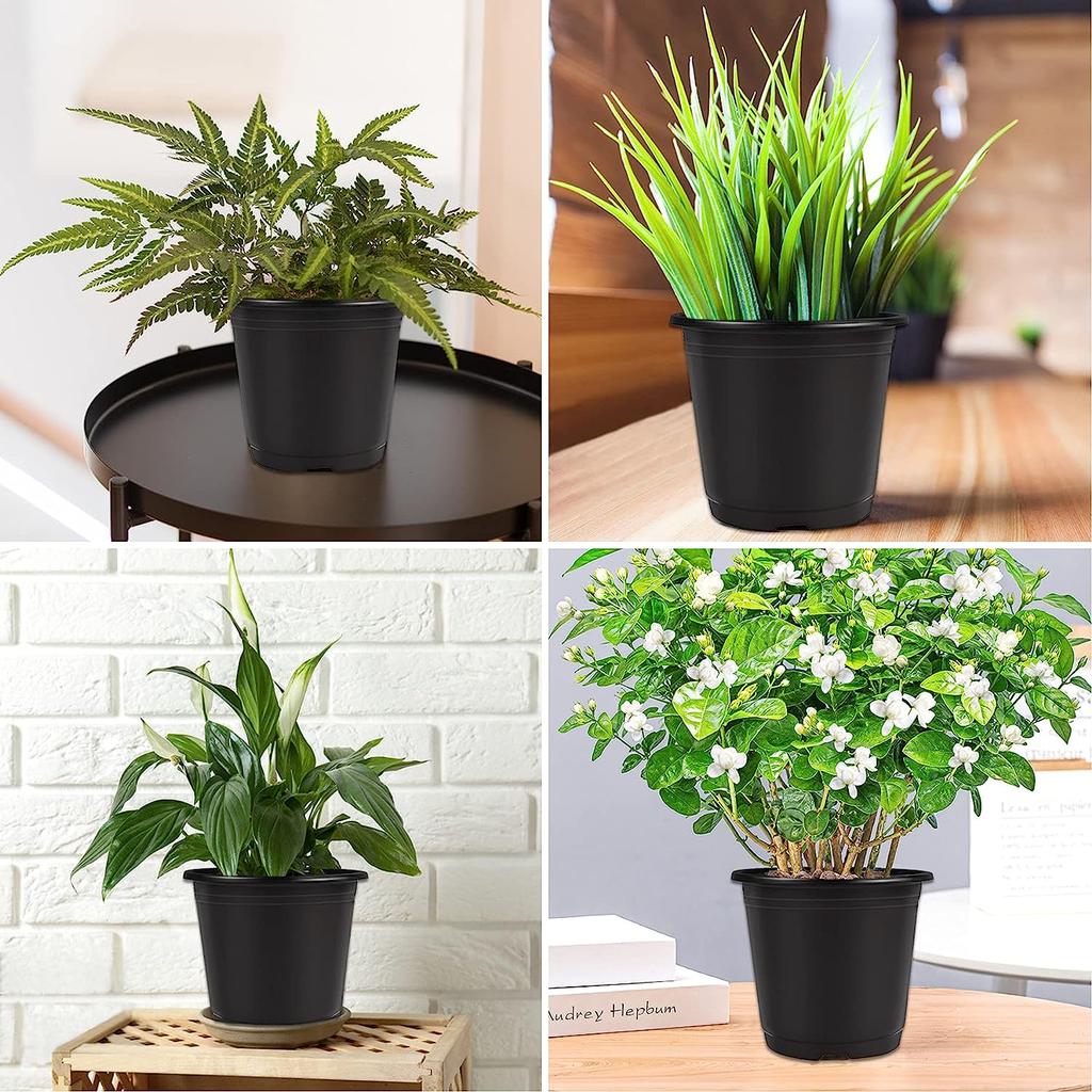 40 Packs Black Plastic Orchid Pot 4 Inches Indoor Planter Seed Starting Pot Flower Plant