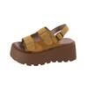 Women's casual slippers 2025 one word buckle strap open toe muffin bottom hundred fashion sandals thick bottom heightening shoes