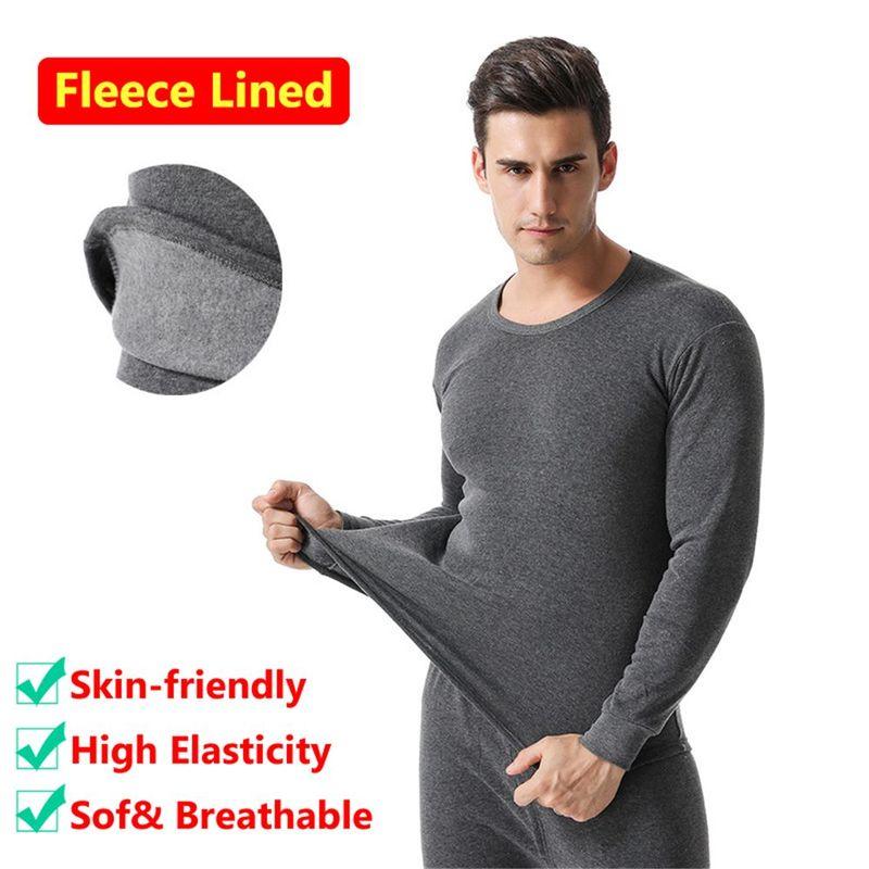 Weather Ultra Soft Fleece Lined Men's Long Johns Set Men's Thermal Underwear Set Top & Bottom Set Thermal Underwear for Men