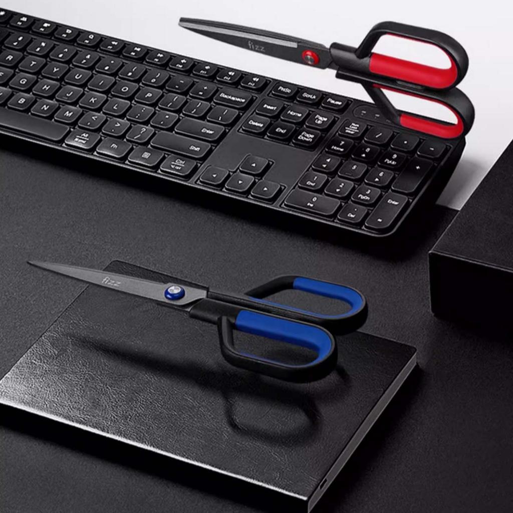 2-in-1 Multi-function Household Scissors Teflon Stainless Steel Paper Cutting Knife with Protective Cover