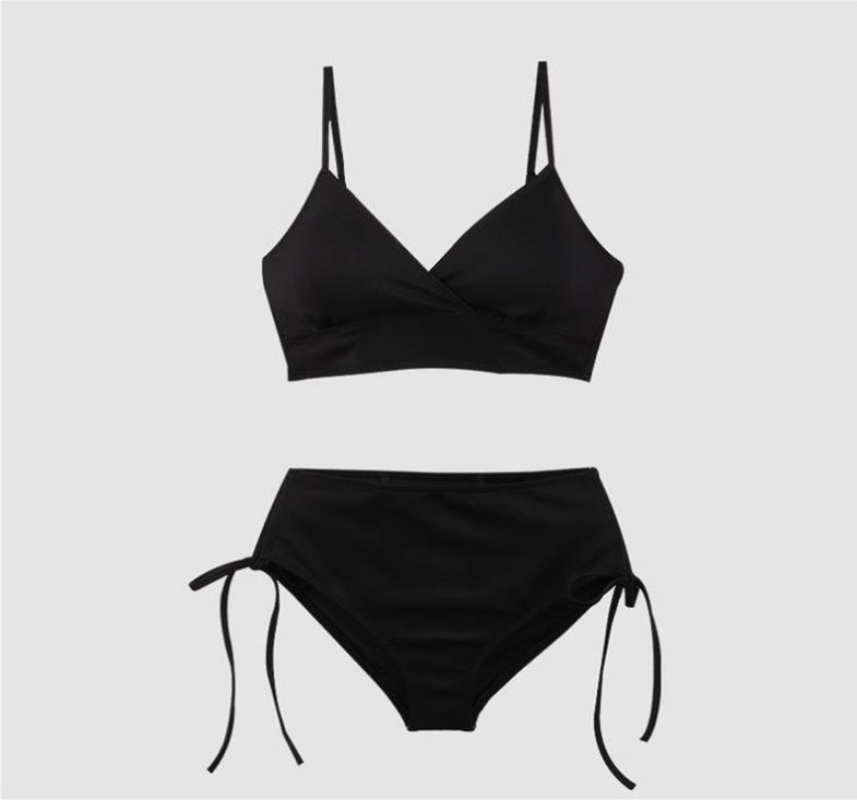 2025 Multi-Color Women's Sexy Korean Split Bikini - Nylon Swimwear Fashion