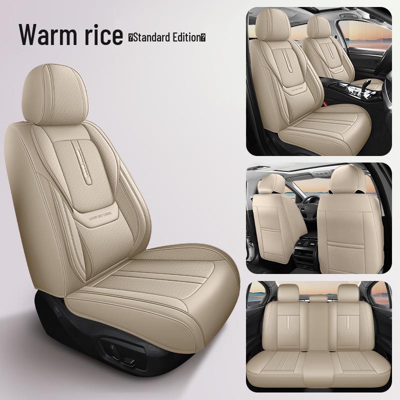 

All-Leather Universal Car Seat Cushion for SUVs, Sedans, and Pickups - Four Seasons Use (Model PG25) Five-Seat