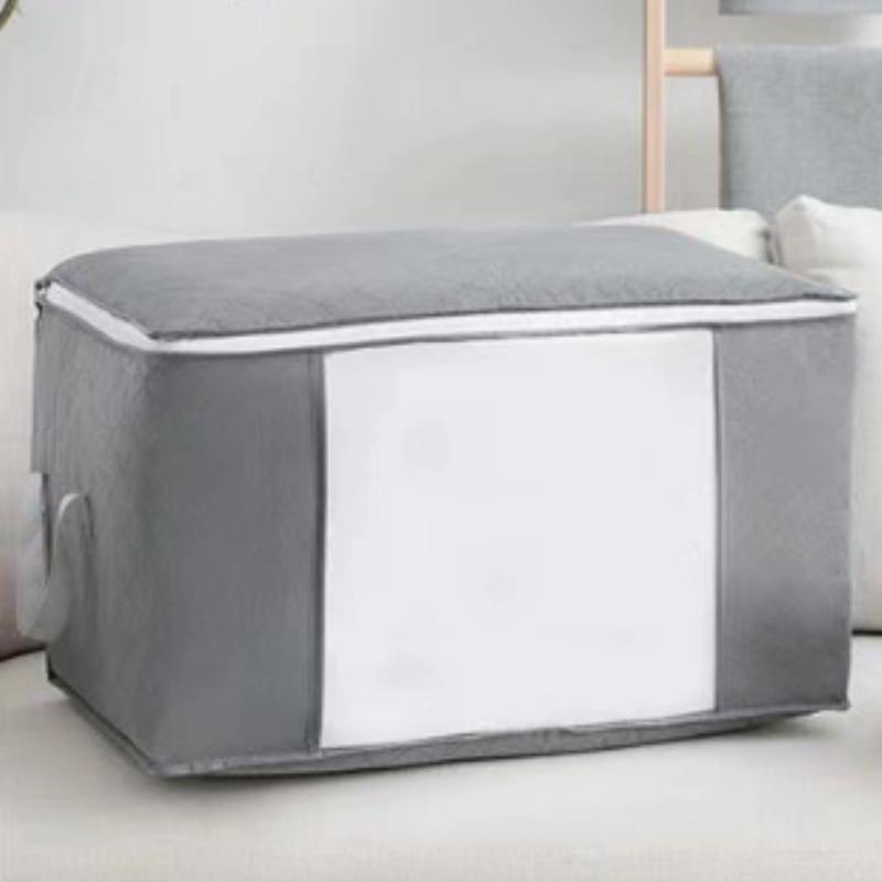 1pcLarge Plastic Storage Bag Organizer Multi-purpose Rectangular Wardrobe Container Suitable for Bedding, Blankets, and Clothing