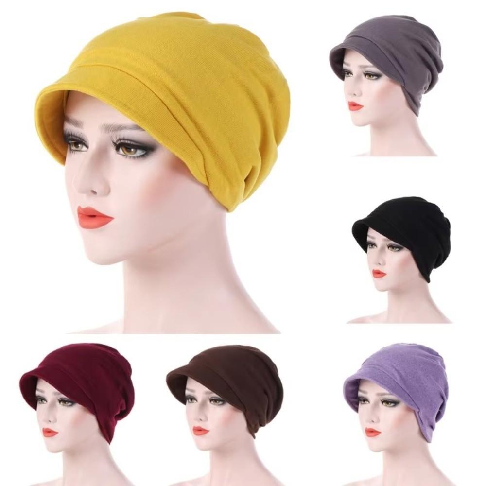 With Brim Brimmed Basin Hat Sun Protection Turban Hat Versatile Headwear Hats  Bald Confinement