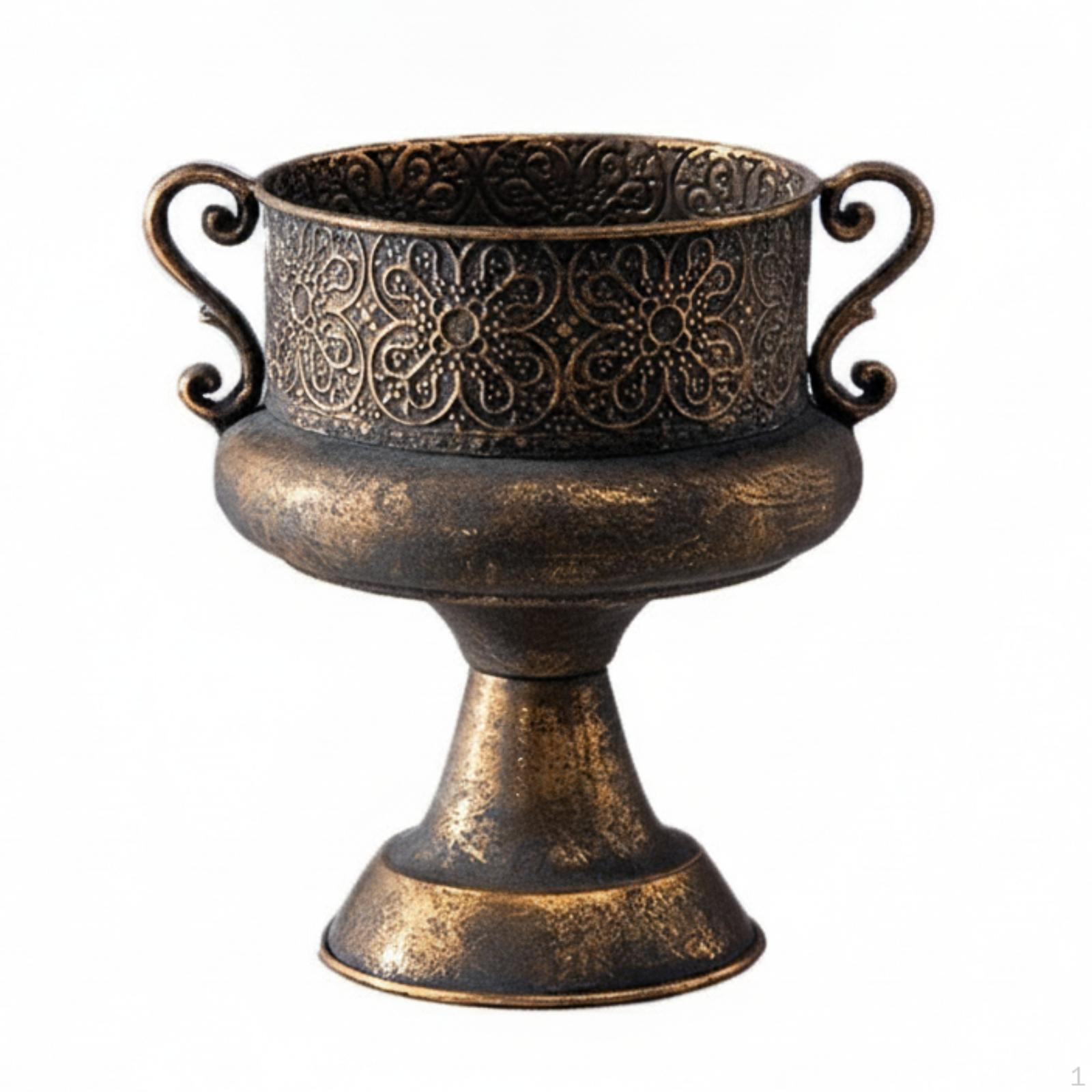 Trophy Vase Antique Bronze Decorative Urn with Handles VintageStyle for Centerpiece,