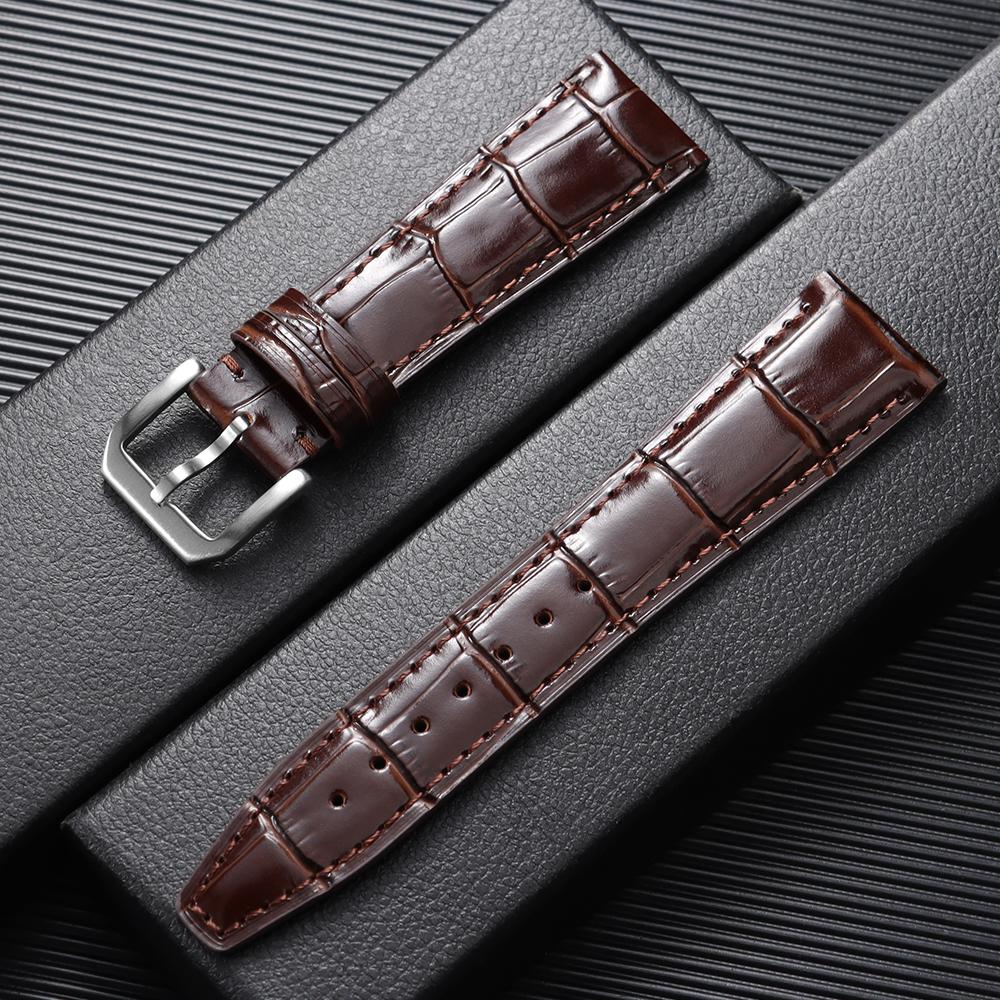 20mm 22mm Genuine Leather Watchband Vintage Brown Black Cowhide Watch Strap for IWC Pin Buckle Bracelet Soft Universal Wristband