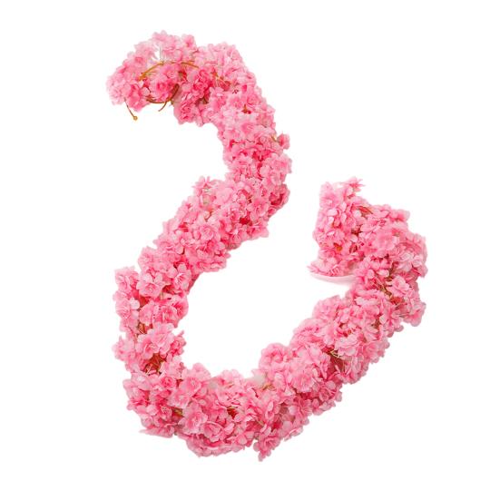 70.8" Cherry Blossom Flowers Garland Artificial Pink Flower Vine Hanging Faux Silk Flower Garland for Home Wedding Garden Party Arch Decor
