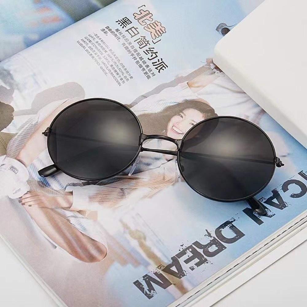 Metal Round-frame Sunglasses Anti UV Candy Color Lens Shades Eyewear Hip Hop Street Photography Circle Sun Glasses