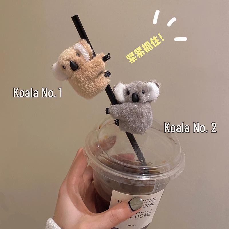 Adorable Koala Plush Hair Clip for Women - Autumn/Winter Hair Accessory