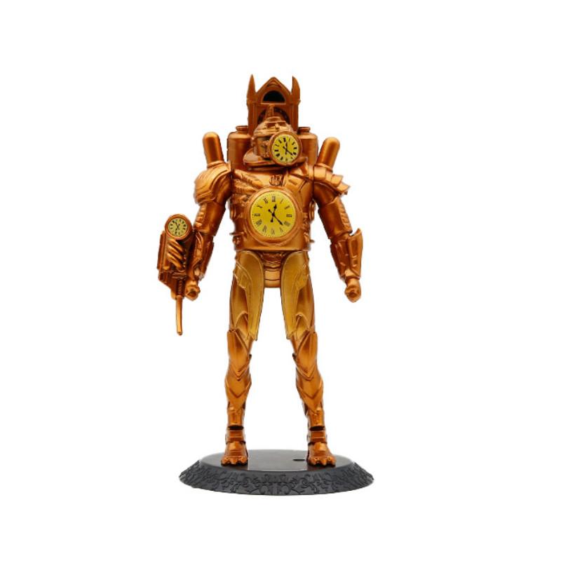 High Quality Pvc Titan Clock Man Figure Large Golden Warrior Model For Collectors