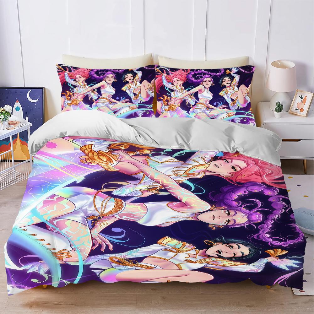 D-Demon H-Hunters Bedding ste Mira Zoey Rumi Duvet Cover Set Cotton Bed 3 Piece Summer Comfortable Student Dormitory Home