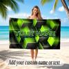 Abstract Geometric Theme Soft Beach Towel Personalized Custom Name Text Towel Portable for Beach Pool Travel