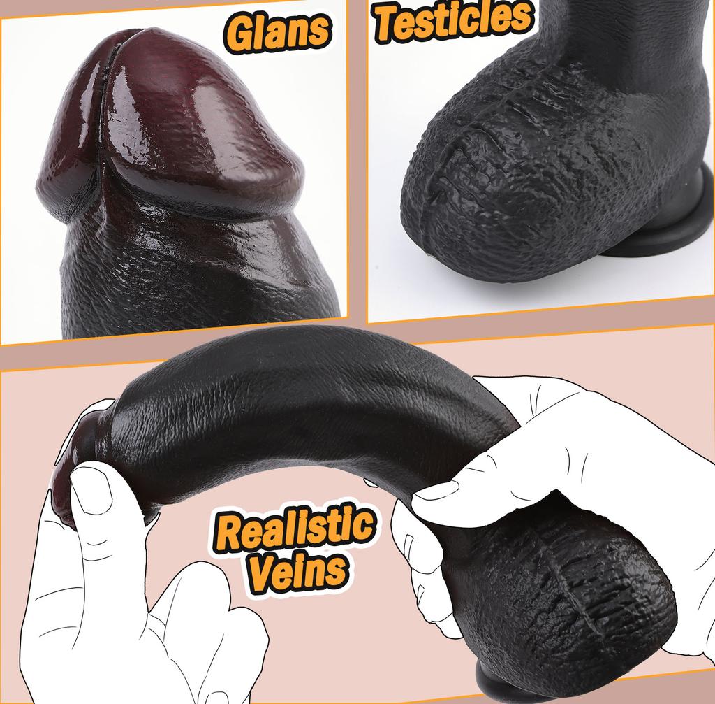 Large Realistic Dildo - Ultra-Soft Silicone Adult Toy for Women & Couples, G-Spot Stimulation, Discreet Packaging