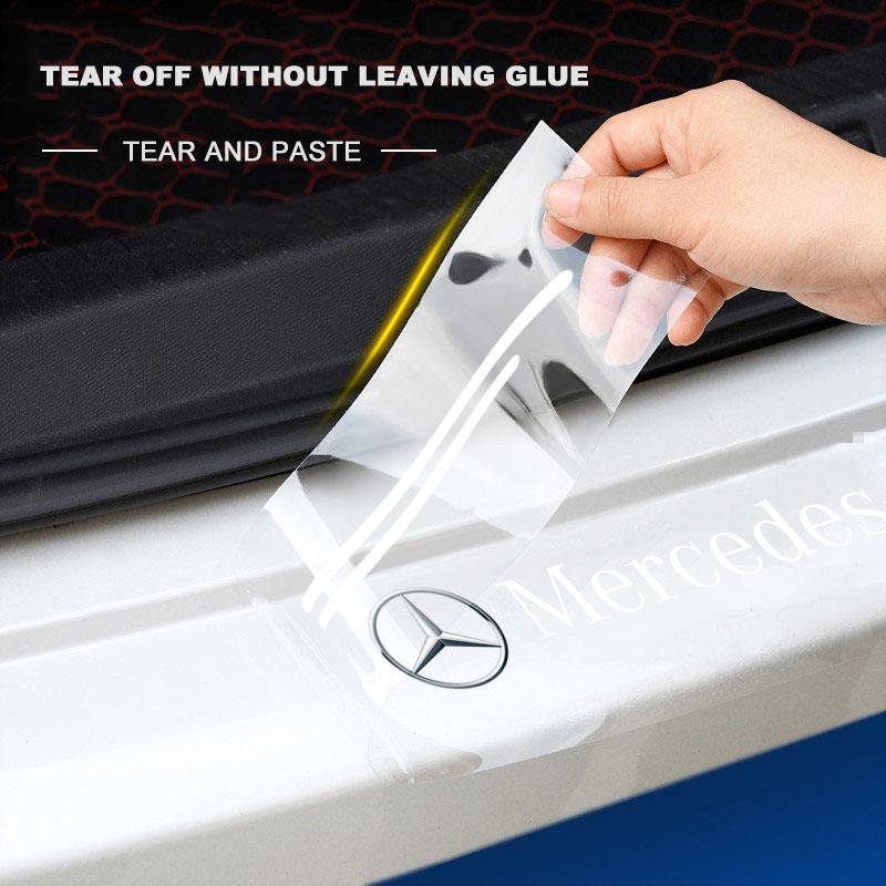 4X Car Threshold Protector Transparent Decorative 3D Sticker For Mercedes Benz AMG W212 W205 W246 W177 W176 W213 GLC GLE GLS ML Welcome Laser Lamp