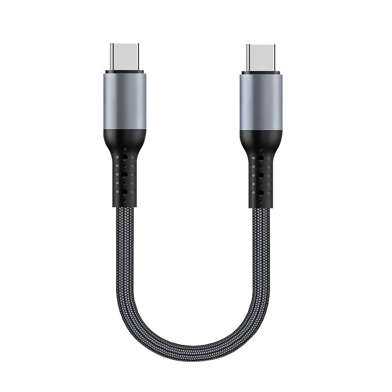 Short 90-Degree Right-Angle USB Type-C to a Cable Nylon Material Power Bank Data Transfer Cord for iPhone 17 for for S25