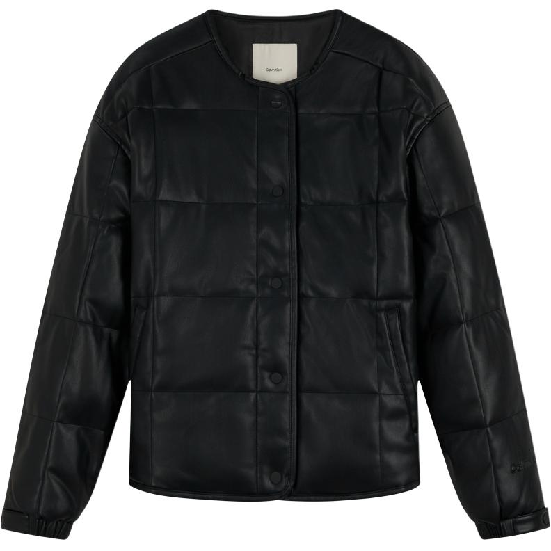 

Calvin Klein American Style Square Quilted Loose Faux Leather Jacket Women Jacket 44D514G XS