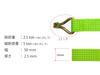 Set of 2 Ratchet Buckle Lashing Belts with J-Hooks, Tire Tie-Down Capacity (2.5 Ton), Black, for Car Tires and Fastening