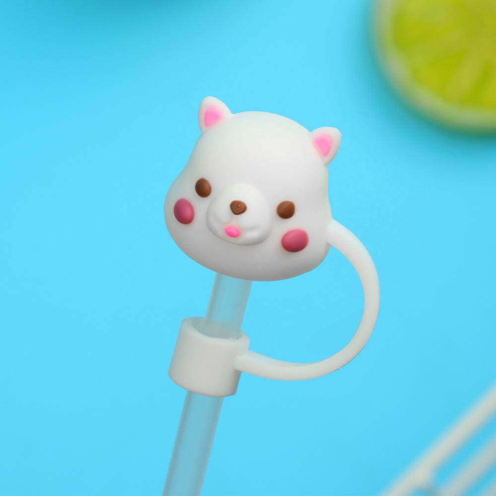 Cartoon Plugs Cover Splash Proof Drinking Dust Cap Straw Tips Cup Accessories Silicone Straw Plug