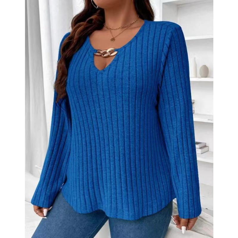 

Женская мода осень-зима повседневные однотонные принты с длинным рукавом блузки и рубашки XXXXXL синий