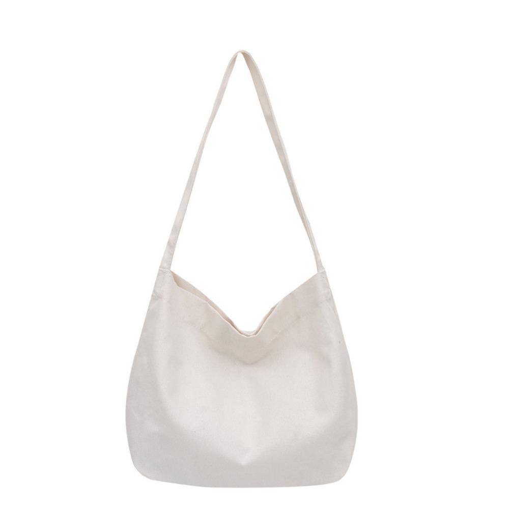 

Сумка через плече Проста Сумка Велика Місткість Сумка-тоут Портативна Однотонна Полотняна Сумка Подорож білий