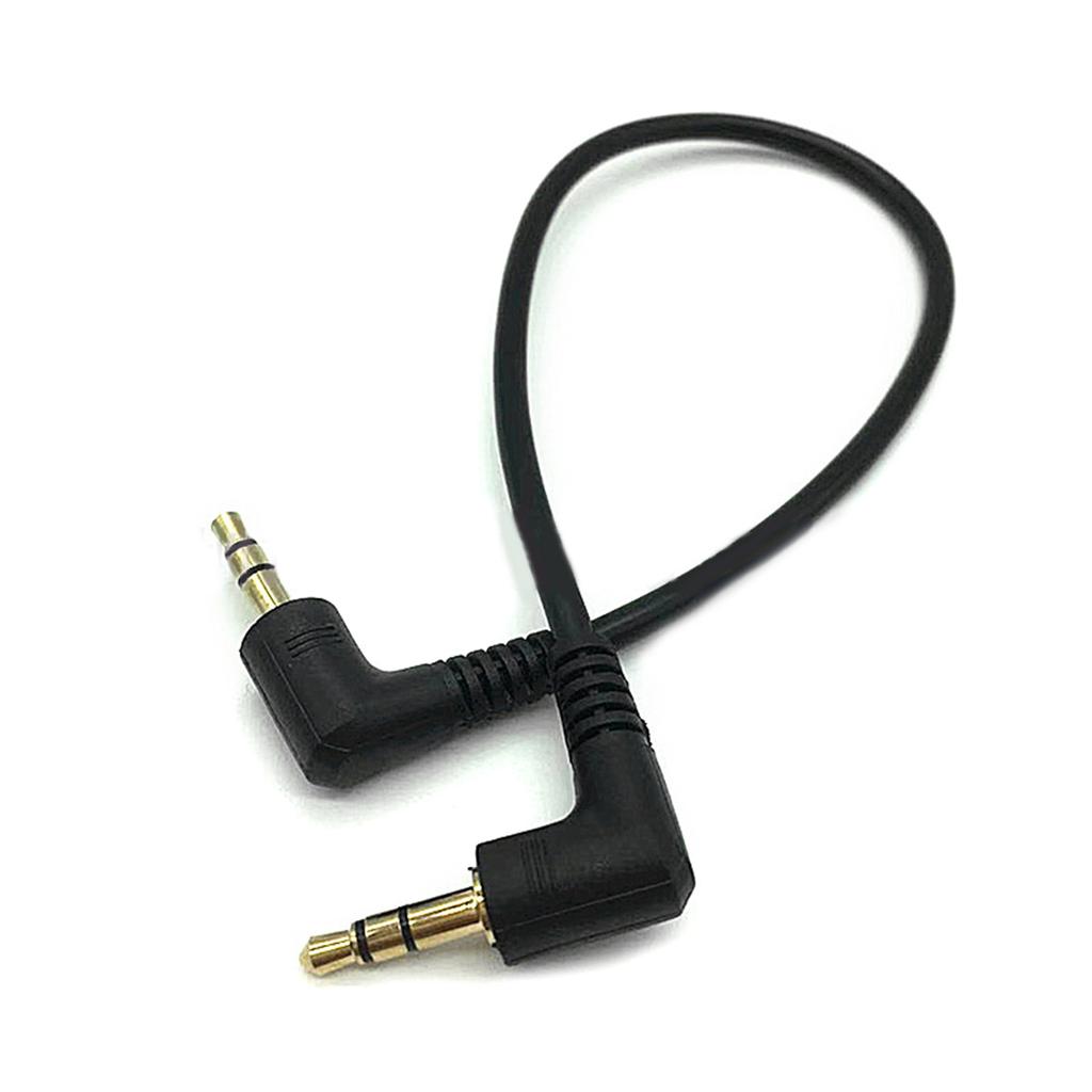 Gullbelagt 90 grader 3,5 mm hann rett vinkel til hann rettvinklet lyd stereo jack plugg bil hjelpekabel 3-polet