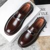 2025 men's leather shoes one-pedal loafers first layer cowhide business commute genuine leather men's shoes soft sole business leisure