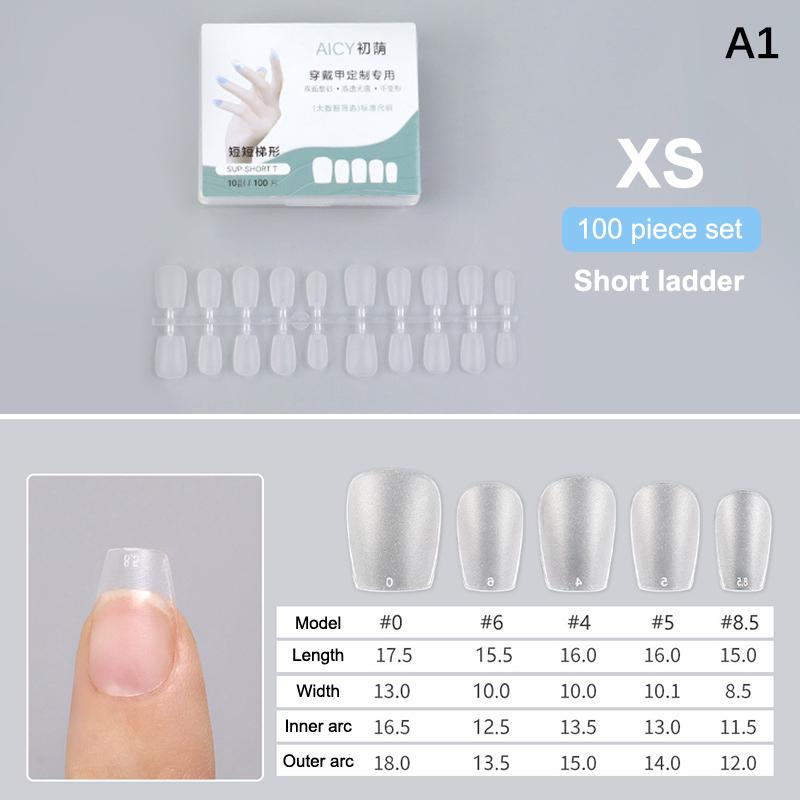 100Pcs/Box Matte Fake Nails No Polishing Press On False Nails Medium Short Design High Matt Soft Gel Nail Tips For Extension