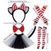 Cats Costume Accessories With Headband, Tail, Skirt, Gloves, Knee High Socks for Cosplay Party Carnivals