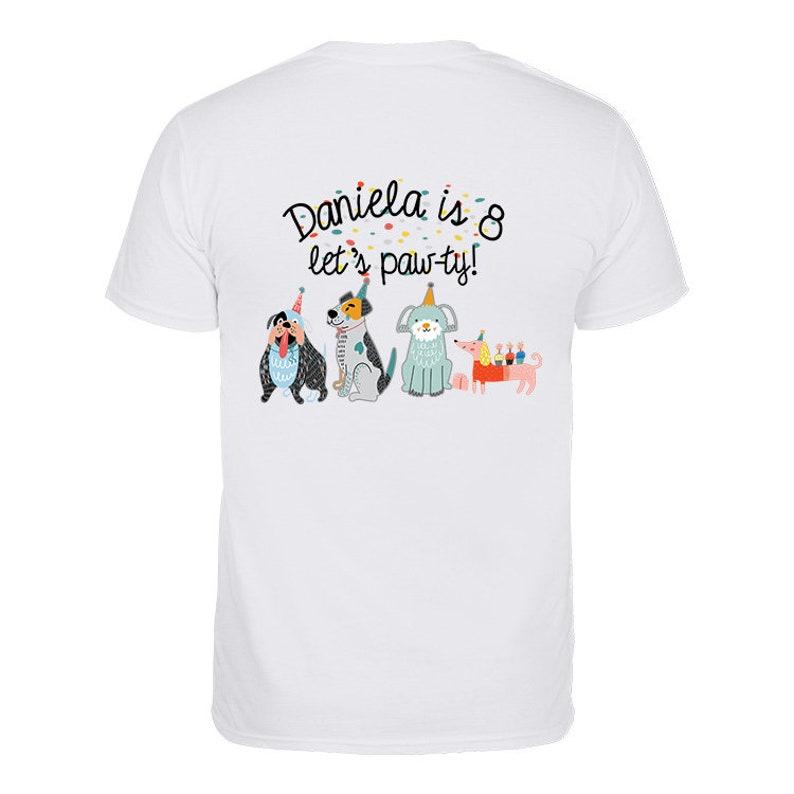Dog Party Birthday Shirt, Personalized Kids Tee 100