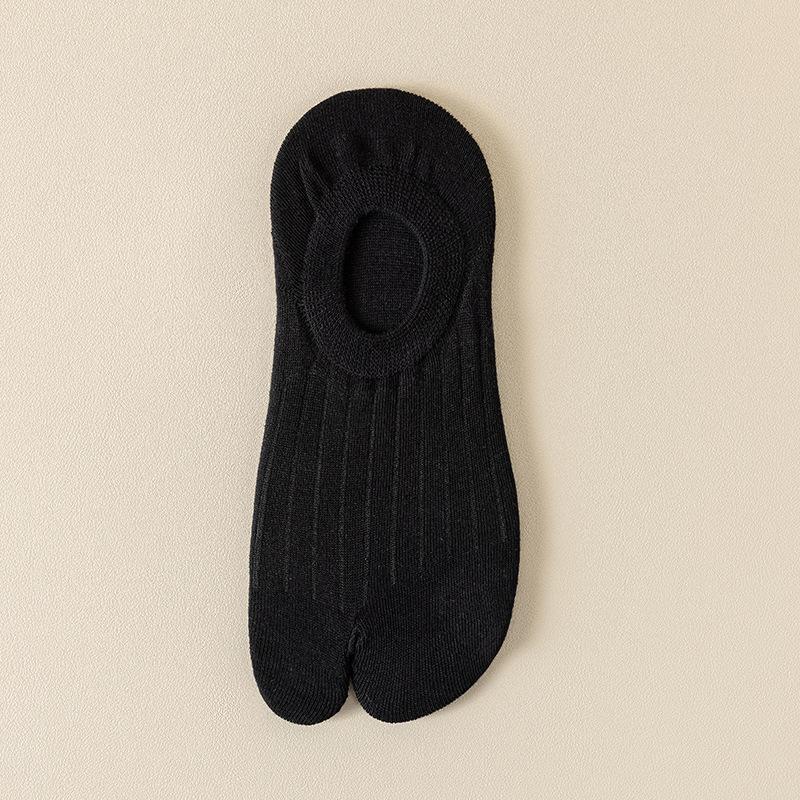 

Носки-следки с раздельным пальцем, Женские летние хлопковые носки, Не сползающие с пятки носки на два пальца, Обувь «копыто», Короткие носки, Невидимые носки-следки 1 pair чёрный