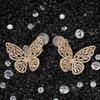 Exaggerated Butterfly Studs Everyday Joker Inlaid Zircon European and American Punk Fashion Earrings Special-Interest Design Multi-Color Earrings