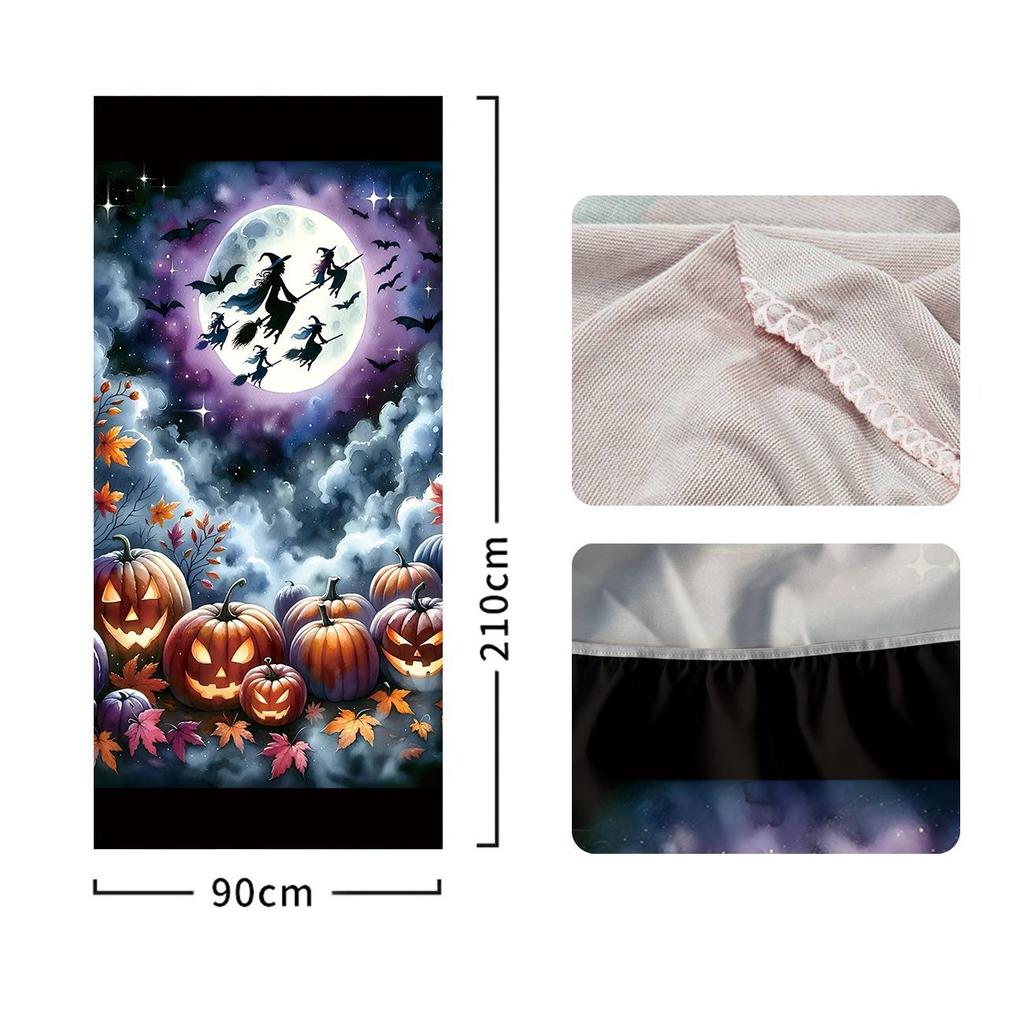 Halloween Pattern Stretch Carpet Fabric Door Cover - Easy Installation