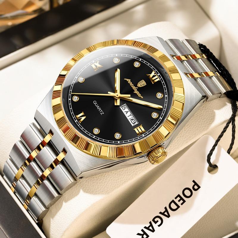 Top Brand Luxury Ultra-thin Men's Watch Diamond-encrusted Waterproof Quartz Luminous Wristwatch