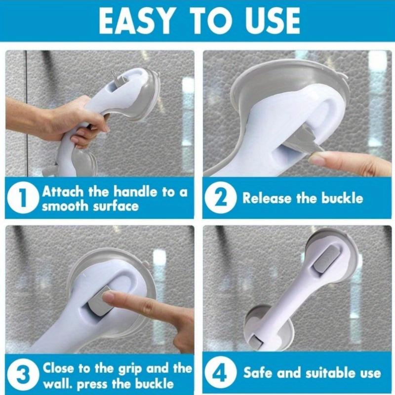 1/2pcs Suction Grab Bars for Bathroom - Safety Hand Grips for Shower, Bathtub - Elderly Balance Assist Handles