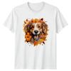 Cute Fall Dog Watercolor TShirt Autumn Leaves Dogs Gift For Him And Her